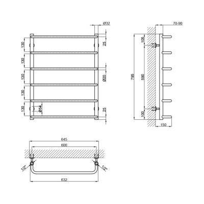 Будкрам купить Полотенцесушитель водяной Lidz Standard (CRM) D32/20х1/2" 600x800 P6 Полотенцесушитель водяной Lidz Standard (CRM) D32/20х1/2" 600x800 P6 4