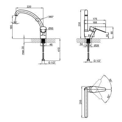 Будкрам купити Змішувач для кухні Lidz (CRM) 46 78 008-3 Змішувач для кухні Lidz (CRM) 46 78 008-3 4