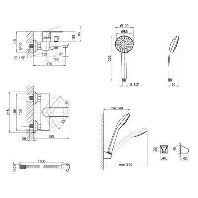 Будкрам купити Змішувач для ванни Lidz (CRM) 23 48 006-1 New Змішувач для ванни Lidz (CRM) 23 48 006-1 New 2