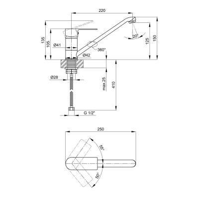 Будкрам купити Змішувач для кухні Lidz (CRM) 23 48 003 250 мм Змішувач для кухні Lidz (CRM) 23 48 003 250 мм 4