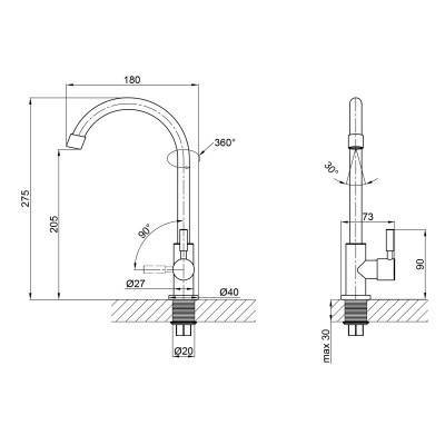 Будкрам купить Кран на одну воду для кухни Lidz (NKS) 12 32 015SF-8 Кран на одну воду для кухни Lidz (NKS) 12 32 015SF-8 4