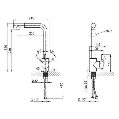 Будкрам купити Змішувач для кухні Lidz (NKS) 12 32 015F-13 Змішувач для кухні Lidz (NKS) 12 32 015F-13 4