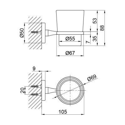 Будкрам купить Стакан настенный SW 22-103CRM Стакан настенный SW 22-103CRM 4