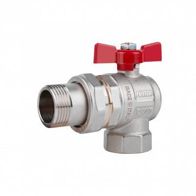 Будкрам купити Кран шаровий Icma FAR. ROSSA 1" кутовий №361