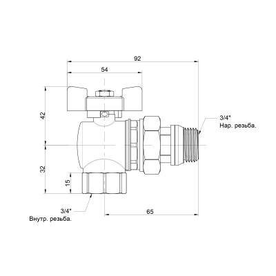 Будкрам купити Кран шаровий Icma FAR. ROSSA 3/4" кутовий №362 Кран шаровий Icma FAR. ROSSA 3/4" кутовий №362 3
