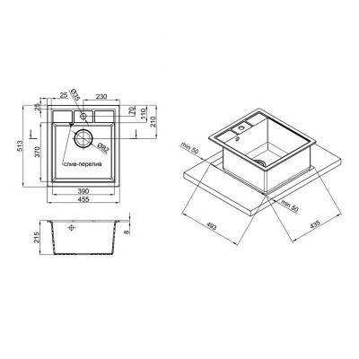 Будкрам купить Кухонная мойка Lidz 460х515/200 BLA-03 (LIDZBLA03460515200) Кухонная мойка Lidz 460х515/200 BLA-03 (LIDZBLA03460515200) 4