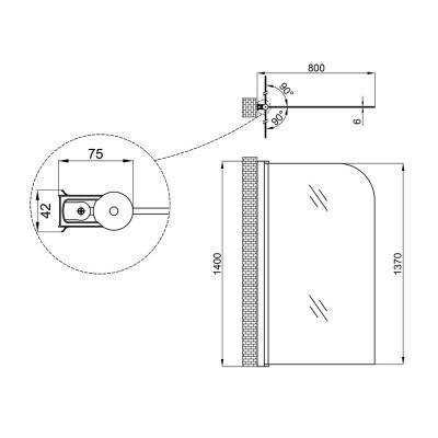 Будкрам купити Штора на ванну Lidz Brama SS80x140L.CRM.FR скло Frost 6 мм, ліва Штора на ванну Lidz Brama SS80x140L.CRM.FR скло Frost 6 мм, ліва 4