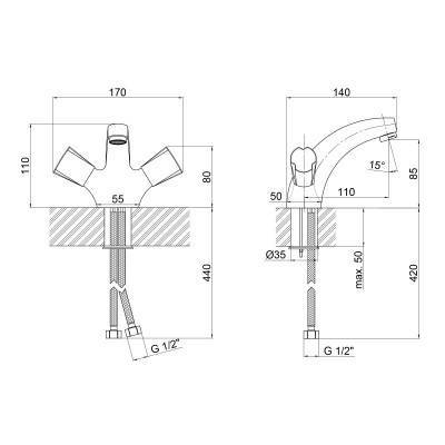 Будкрам купить Смеситель для раковины Lidz (CRM) Mix 17 161 Смеситель для раковины Lidz (CRM) Mix 17 161 2