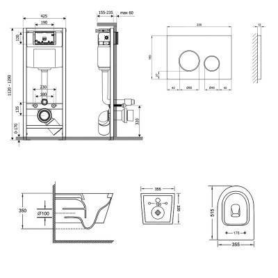 Будкрам купить Набор Qtap инсталляция 3 в 1 Nest QT0133M425 с панелью смыва круглой QT0111M11112CRM + унитаз с сиденьем Swan QT16335178W Набор Qtap инсталляция 3 в 1 Nest QT0133M425 с панелью смыва круглой QT0111M11112CRM + унитаз с сиденьем Swan QT16335178W 4