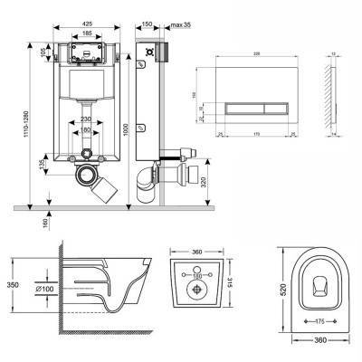 Будкрам купить Набор Qtap инсталляция 3 в 1 Nest QT0133M425 с панелью смыва линейной QT0111M08381CRM + унитаз с сиденьем Jay QT07335176W Набор Qtap инсталляция 3 в 1 Nest QT0133M425 с панелью смыва линейной QT0111M08381CRM + унитаз с сиденьем Jay QT07335176W 4