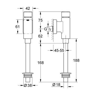 Будкрам купити Кран для пісуару Grohe Rondo 37339000 Кран для пісуару Grohe Rondo 37339000 4