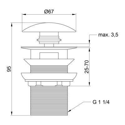 Будкрам купить Донный клапан для раковины Lidz (CRM) 47 00 003 00 с переливом Донный клапан для раковины Lidz (CRM) 47 00 003 00 с переливом 4