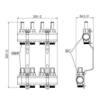 Будкрам купить Коллектор с расходомерами SD Forte 1" 4 выхода SF001W4 Коллектор с расходомерами SD Forte 1" 4 выхода SF001W4 3