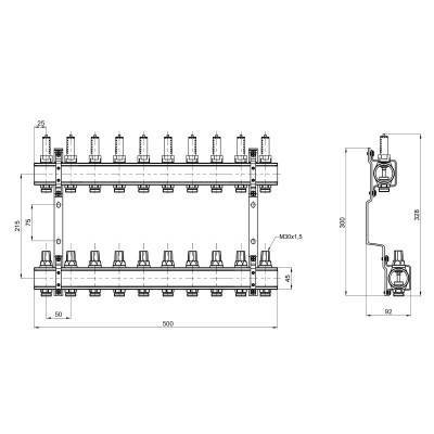 Будкрам купить Коллектор с расходомерами SD Forte 1" 10 выходов SF001W10 Коллектор с расходомерами SD Forte 1" 10 выходов SF001W10 3