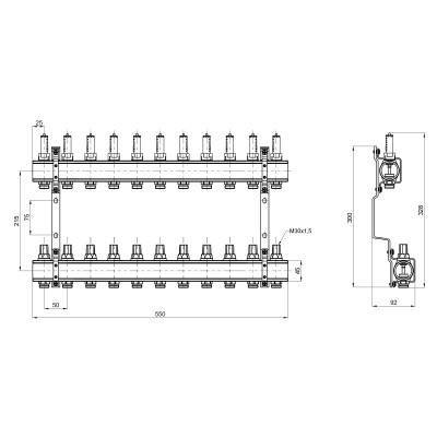 Будкрам купить Коллектор с расходомерами SD Forte 1" 11 выходов SF001W11 Коллектор с расходомерами SD Forte 1" 11 выходов SF001W11 3