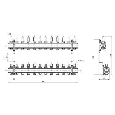 Будкрам купить Коллектор с расходомерами SD Forte 1" 12 выходов SF001W12 Коллектор с расходомерами SD Forte 1" 12 выходов SF001W12 3
