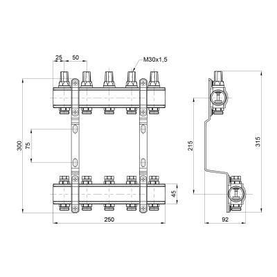 Будкрам купить Коллектор SD Forte 1" 5 выходов SF002W5 Коллектор SD Forte 1" 5 выходов SF002W5 3