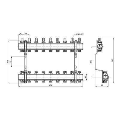 Будкрам купити Колектор SD Forte 1" 9 виходів SF002W9 Колектор SD Forte 1" 9 виходів SF002W9 3