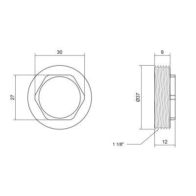 Будкрам купити Гайка для картриджа Lidz (CRM) 46 03 001 35 35 мм Гайка для картриджа Lidz (CRM) 46 03 001 35 35 мм 4