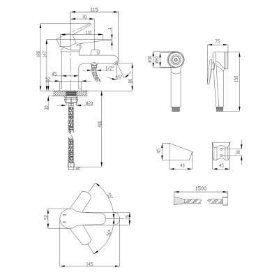 Будкрам купить Смеситель для раковины Lidz (CRM) 14 34 001FB с лейкой для гигиенического душа Смеситель для раковины Lidz (CRM) 14 34 001FB с лейкой для гигиенического душа 4