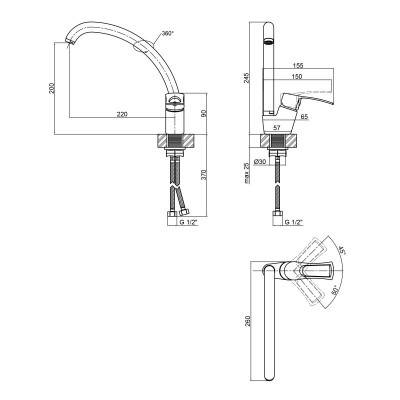 Будкрам купити Змішувач для кухні Lidz (CRM) 44 80 008F-3 Змішувач для кухні Lidz (CRM) 44 80 008F-3 2
