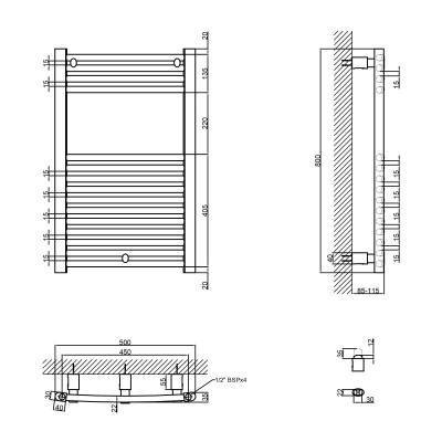 Будкрам купити Сушка для рушників водяна Qtap Evia (WHI) P15 800x500 HY Сушка для рушників водяна Qtap Evia (WHI) P15 800x500 HY 2