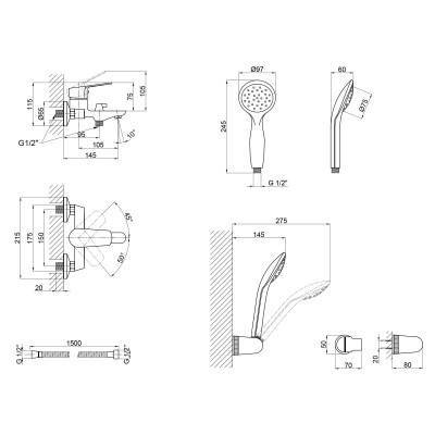 Будкрам купить Смеситель для ванны Qtap Ortiz CRM 006 New Смеситель для ванны Qtap Ortiz CRM 006 New 4