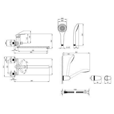 Будкрам купить Смеситель для ванны Qtap Ortiz CRM 005 New Смеситель для ванны Qtap Ortiz CRM 005 New 4