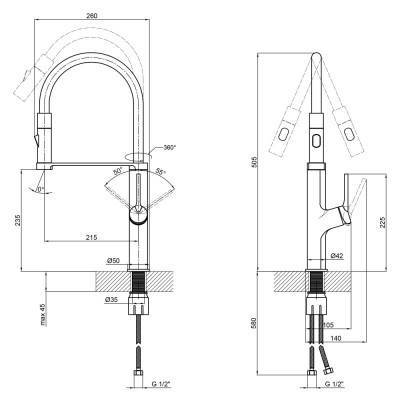 Будкрам купить Смеситель для кухни Qtap Kuchyne 91105AC с рефлекторным изливом Смеситель для кухни Qtap Kuchyne 91105AC с рефлекторным изливом 2