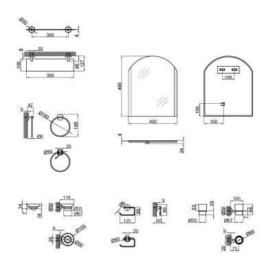 Будкрам купить Набор для ванной комнаты SW 22-100 с зеркалом 5 в 1 Набор для ванной комнаты SW 22-100 с зеркалом 5 в 1 4