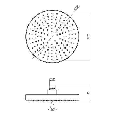 Будкрам купить Лейка для верхнего душа Qtap Hlavova A228O1ZBB Лейка для верхнего душа Qtap Hlavova A228O1ZBB 2