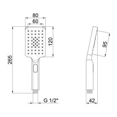 Будкрам купить Лейка для ручного душа Qtap Rucni A121N3KBB Лейка для ручного душа Qtap Rucni A121N3KBB 2
