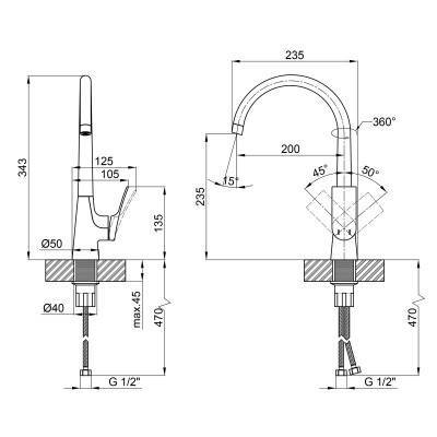 Будкрам купити Змішувач для кухні Qtap Skalna 9026101UC Змішувач для кухні Qtap Skalna 9026101UC 2