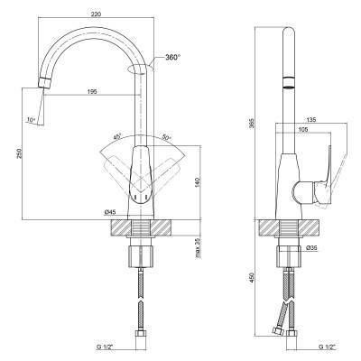 Будкрам купить Смеситель для кухни Qtap Terezin 9024101UC Смеситель для кухни Qtap Terezin 9024101UC 2