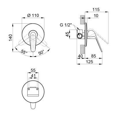 Будкрам купить Смеситель скрытого монтажа для душа Qtap Olsava 6012107OC Смеситель скрытого монтажа для душа Qtap Olsava 6012107OC 2