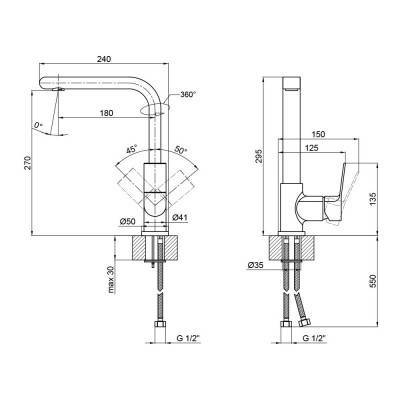Будкрам купити Змішувач для кухні Qtap Javornik 9014107FC Змішувач для кухні Qtap Javornik 9014107FC 2