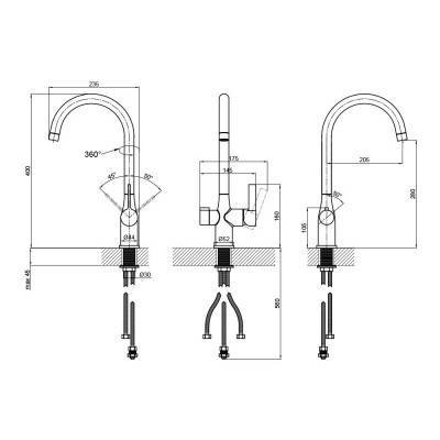 Будкрам купити Змішувач для кухні Qtap Kuchyne 92107UC із підключенням до фільтра Змішувач для кухні Qtap Kuchyne 92107UC із підключенням до фільтра 2