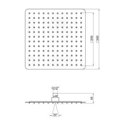 Будкрам купить Лейка для верхнего душа Qtap Hlavova S300N1ZBB Лейка для верхнего душа Qtap Hlavova S300N1ZBB 2