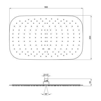 Будкрам купить Лейка для верхнего душа Qtap Hlavova S500N1ZWW Лейка для верхнего душа Qtap Hlavova S500N1ZWW 2