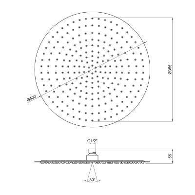 Будкрам купить Лейка для верхнего душа Qtap Hlavova S400O1ZCC Лейка для верхнего душа Qtap Hlavova S400O1ZCC 2