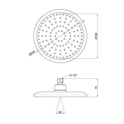 Будкрам купить Лейка для верхнего душа Qtap Hlavova A245O1ZCC Лейка для верхнего душа Qtap Hlavova A245O1ZCC 2