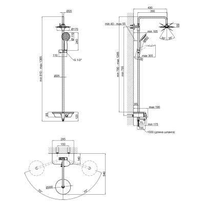Будкрам купить Душевая система Qtap Sloup 51106VKOB Душевая система Qtap Sloup 51106VKOB 2