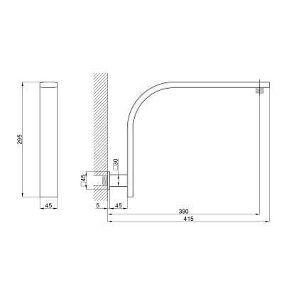 Будкрам купить Кронштейн для верхнего душа Qtap Trubice 422NС Кронштейн для верхнего душа Qtap Trubice 422NС 2