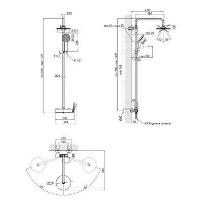 Будкрам купить Душевая система Qtap Sloup 57106KOC Душевая система Qtap Sloup 57106KOC 2