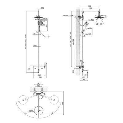 Будкрам купить Душевая система Qtap Sloup 51106KOB Душевая система Qtap Sloup 51106KOB 2