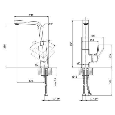 Будкрам купити Змішувач для кухні Qtap Namesti 9025102FC Змішувач для кухні Qtap Namesti 9025102FC 2