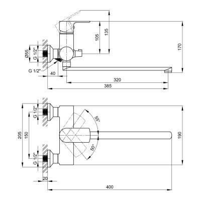 Будкрам купить Смеситель для ванны Qtap Flaja 3210102GC Смеситель для ванны Qtap Flaja 3210102GC 2