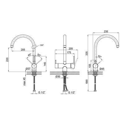 Будкрам купити Змішувач для кухні Qtap Kuchyne 92102UC із підключенням до фільтру Змішувач для кухні Qtap Kuchyne 92102UC із підключенням до фільтру 2