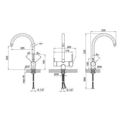 Будкрам купити Змішувач для кухні Qtap Kuchyne 92102UB із підключенням до фільтру Змішувач для кухні Qtap Kuchyne 92102UB із підключенням до фільтру 2