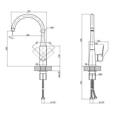 Будкрам купити Змішувач для кухні Qtap Nihonto 9022101UC Змішувач для кухні Qtap Nihonto 9022101UC 2